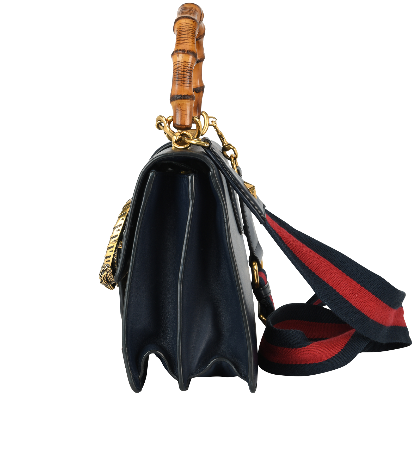 Dionysus Bamboo Top Handle, &pound;520, Handbags, Blue/Green/Red, Leather, Bottom view